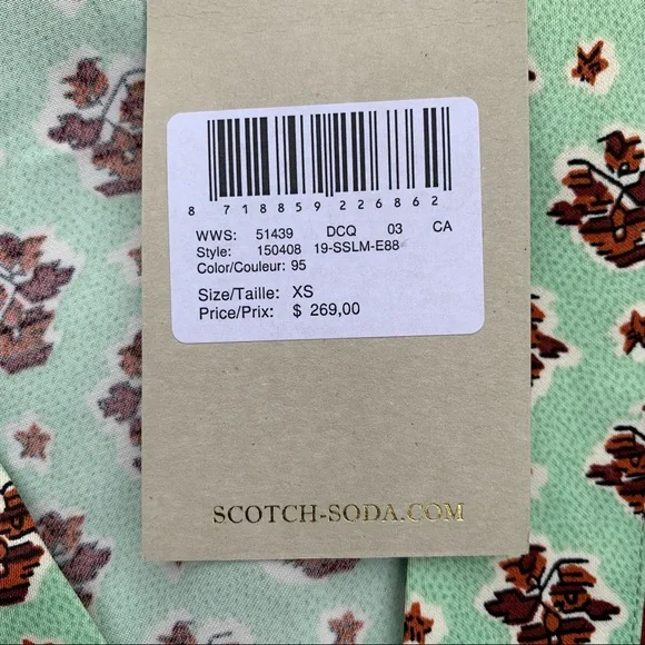 NWT Scotch & Soda Journee au Soleil Silky ½ Sleeve Robe size XS - Picture 5 of 6